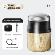 Wood Grain Electric Shaver Rechargeable Men Shaver with 6 Stainless Steel Blades, Water-resistant Washable Head & High-Power Motor for Smooth Shaving 2207