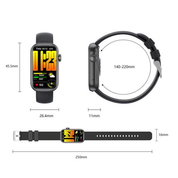 QS50 1.47inch TFT Screen Smart Wristband Support Bluetooth Calling / Oxygen Detection / Sleep Detection / Heart Rate Detection(Black)