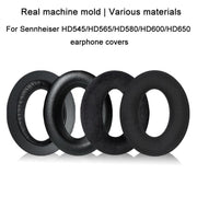 2pcs For Sennheiser HD545 / HD565 / HD580 / HD600 / HD650 Earphone Cover Sponge Earmuffs With Tuning Foam, Material: Protein Leather