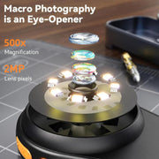 Portable Inspection Jewelry Painting Repair Optical Microscope Mini Primary Secondary Students Experiment Science Apparatus, Style: Black