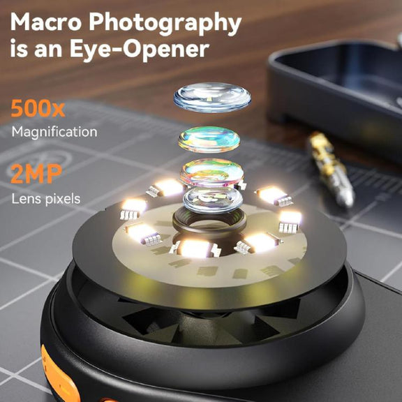 Portable Inspection Jewelry Painting Repair Optical Microscope Mini Primary Secondary Students Experiment Science Apparatus, Style: Black