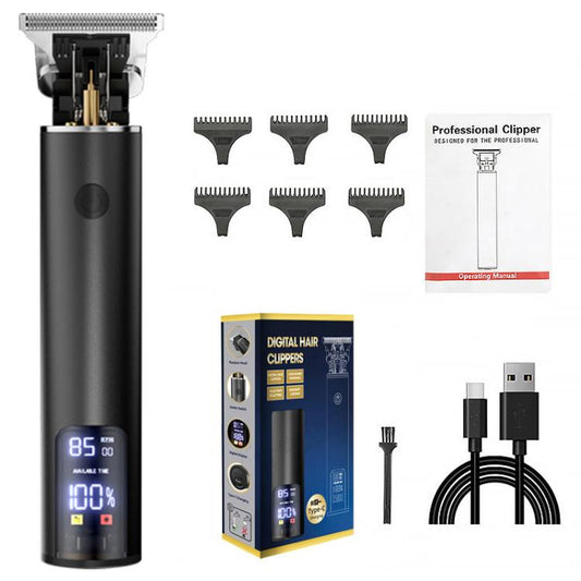 Rechargeable Haircut Kit Hair Clippers For Men - Zero Blade Trimmer For Vintage Oil Head & Bald Head Styles(Black) - free shipping - PMC Jewellery - Order now!