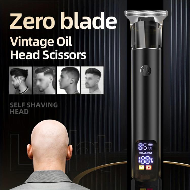 Rechargeable Haircut Kit Hair Clippers For Men - Zero Blade Trimmer For Vintage Oil Head & Bald Head Styles(Black) - free shipping - PMC Jewellery - Order now!