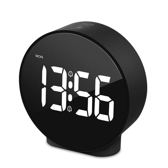 EDUP EH-8816 Simple Digital Electronic Clock Night Light Battery Plug-in Dual Power Mode Alarm Clock(Black Case White Letter)