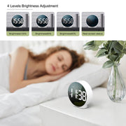EDUP EH-8816 Simple Digital Electronic Clock Night Light Battery Plug-in Dual Power Mode Alarm Clock(White Case Colorful Letter)