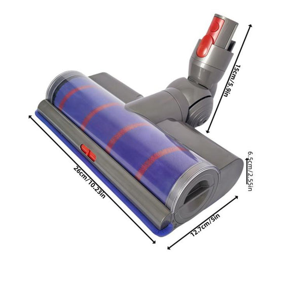 Adjustable Suction Floor Brush for Dyson V7 / V8 / V10 / V11 / V15 / G5 Vacuum Cleaners, Spec: Soft Head+Bristle Roller Set