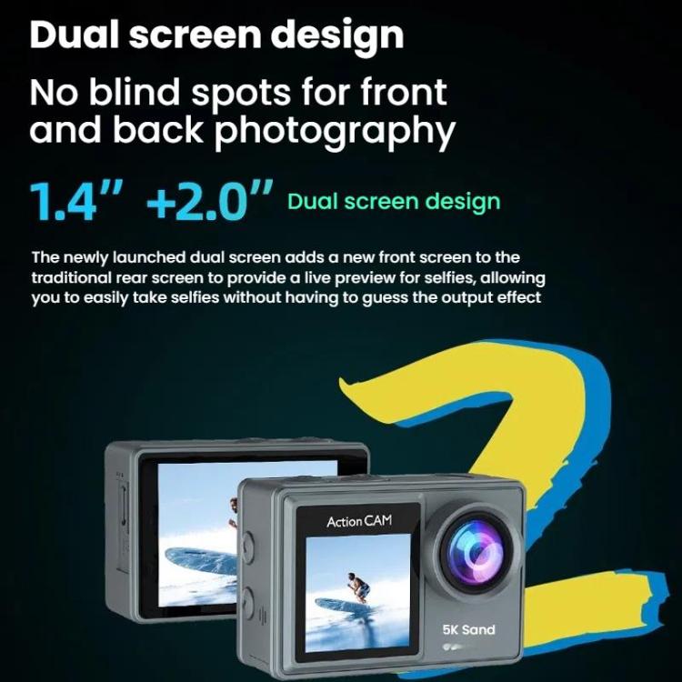 M40TR With Touch Screen + Remote Control 5K Action Camera Anti-Shake Outdoor HD Shooting Cycling Recorder Under Dive Camera - free shipping - PMC TechLife - Order now!