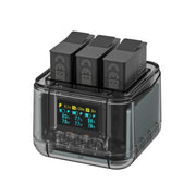 For GoPro HERO13 Black Super Fast Charger Dock Battery Charging Station With OLED Screen Display(Transparent Black)