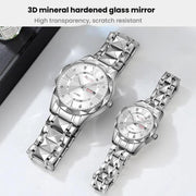 SKMEI Business Casual Watches Diamond Case Luminous Water-resistant Quartz Watch, Style: Women Silver Gold Strap Black Dial