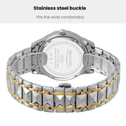 SKMEI Business Casual Watches Diamond Case Luminous Water-resistant Quartz Watch, Style: Men Silver Case Blue Dial
