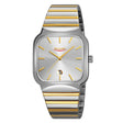 SKMEI 9361 Steel Strap Textured Dial Watch Business Casual Square Quartz Watch, Style: Silver Gold Case Silver Dial - free shipping - PMC TechLife - Order now!