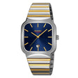 SKMEI 9361 Steel Strap Textured Dial Watch Business Casual Square Quartz Watch, Style: Silver Gold Case Blue Dial - free shipping - PMC TechLife - Order now!