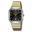 SKMEI 9361 Steel Strap Textured Dial Watch Business Casual Square Quartz Watch, Style: Silver Gold Case Black Dial - free shipping - PMC TechLife - Order now!