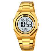 SKMEI 2479 Men Business Casual Multi-Function Chronograph Electronic Watch(Gold)