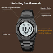 SKMEI 2479 Men Business Casual Multi-Function Chronograph Electronic Watch(Black)