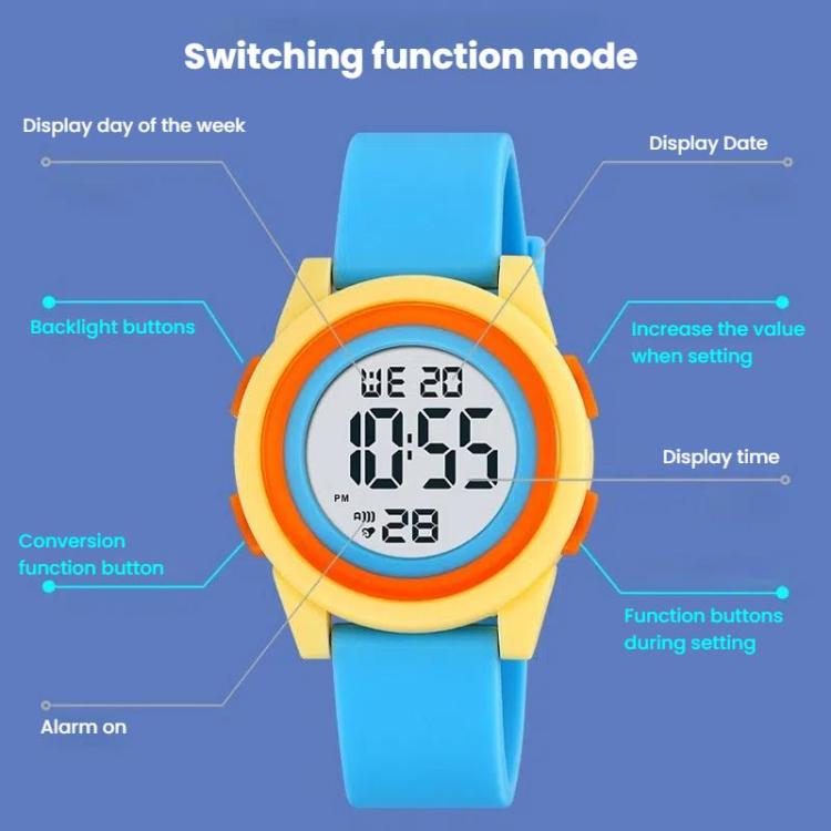 SKMEI 2429 Youth Electronic Watch Simple Outdoor Sports Watch(Pink)