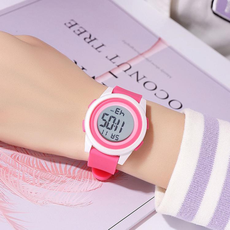 SKMEI 2429 Youth Electronic Watch Simple Outdoor Sports Watch(Pink)