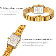 SKMEI 2493 Small Women Electronic Watch Square Steel Strap Watch, Style: Black Case Black
