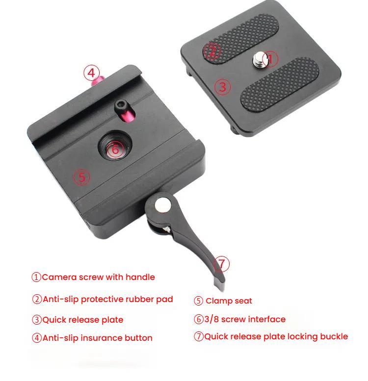 P50 Camera Quick Release Clamp & Plate Kit with 3/8 Inch Thread Thread For Stabilizers, Tripods, Monopods, Sliders - free shipping - PMC Jewellery - Order now!