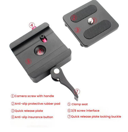 P50 Camera Quick Release Clamp & Plate Kit with 3/8 Inch Thread Thread For Stabilizers, Tripods, Monopods, Sliders - free shipping - PMC Jewellery - Order now!