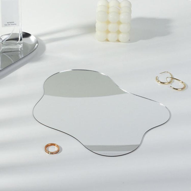 22x17cm Irregular Shape Acrylic Mirror Reflective Tray Display Jewelry Photo Props Photography Background Decoration