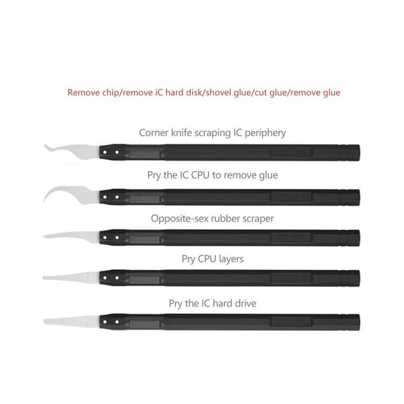 MaAnt M075 5pcs /Set Cell Phone Repair Rework Blade Pry Knife Motherboard Scraping Cutting Degumming Tool