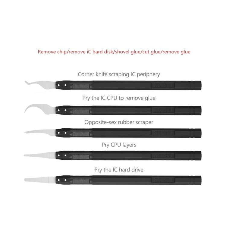 MaAnt M075 5pcs /Set Cell Phone Repair Rework Blade Pry Knife Motherboard Scraping Cutting Degumming Tool