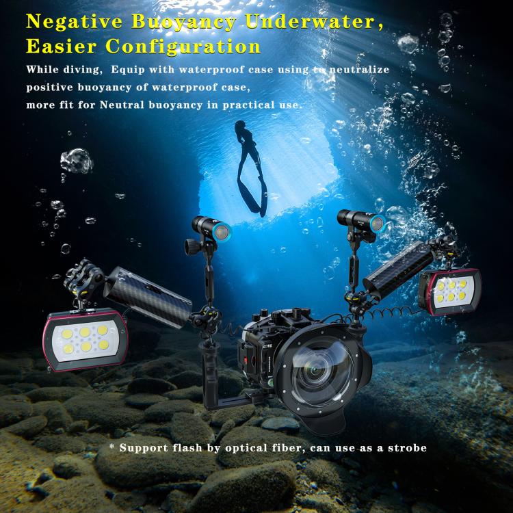Sea Frogs SF-22  40M/130FT 6000 Lumen Underwater Photography Light(Black) - free shipping - PMC Jewellery - Order now!