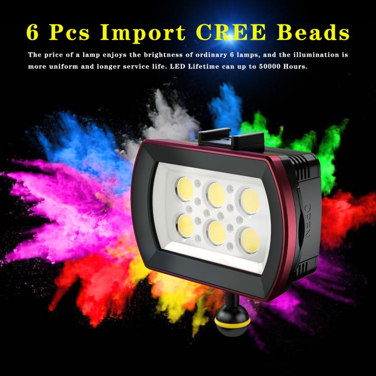 Sea Frogs SF-22  40M/130FT 6000 Lumen Underwater Photography Light(Black) - free shipping - PMC Jewellery - Order now!