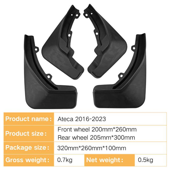 For SEAT Ateca/Volkswagen Jetta VS5 Car Tire Soft Rubber Fender(Black)