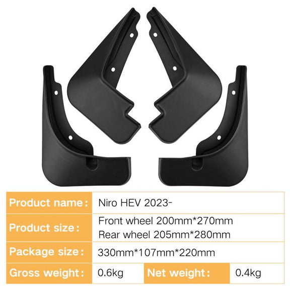 For 2023-2024 Kia Niro HEV Car Tire Soft Rubber Mudguard(Black)