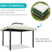 3x3m  Garden Gazebo Top Cover Canopy Replacement Top Patio Roof Awning for Outdoor Terrace, Garden Tent, Pergola(Beige)