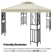 3x3m  Garden Gazebo Top Cover Canopy Replacement Top Patio Roof Awning for Outdoor Terrace, Garden Tent, Pergola(Beige)
