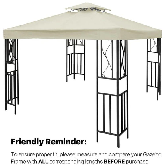 3x3m  Garden Gazebo Top Cover Canopy Replacement Top Patio Roof Awning for Outdoor Terrace, Garden Tent, Pergola(Beige)