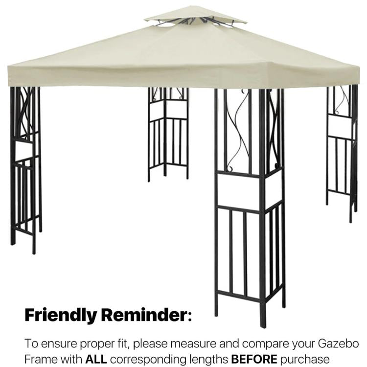 3x3m  Garden Gazebo Top Cover Canopy Replacement Top Patio Roof Awning for Outdoor Terrace, Garden Tent, Pergola(Beige)