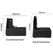 For 2010-2015 Toyota Prius Car Tire Soft Rubber Mudguard(Black)