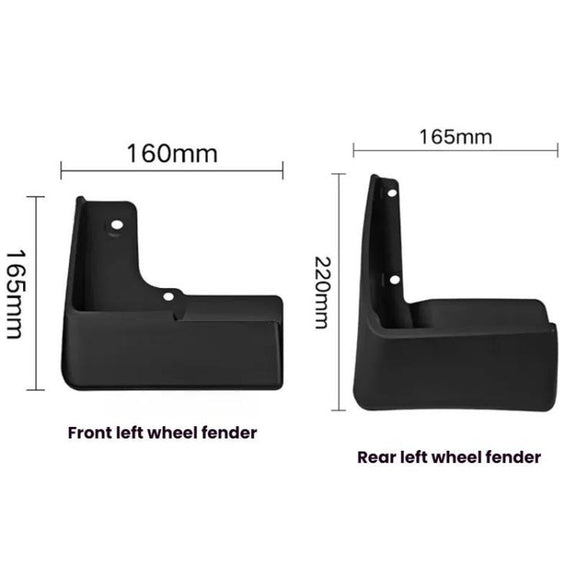 For 2010-2015 Toyota Prius Car Tire Soft Rubber Mudguard(Black)
