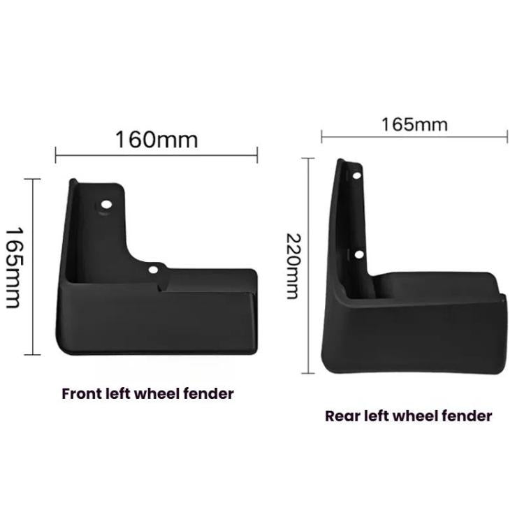 For 2010-2015 Toyota Prius Car Tire Soft Rubber Mudguard(Black)