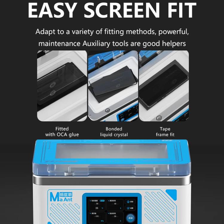 MaAnt SU7 Cell Phone Repair Curved Screen Pressing Machine Flat Panel LCD Screen Vacuum Laminating Machine, EU Plug