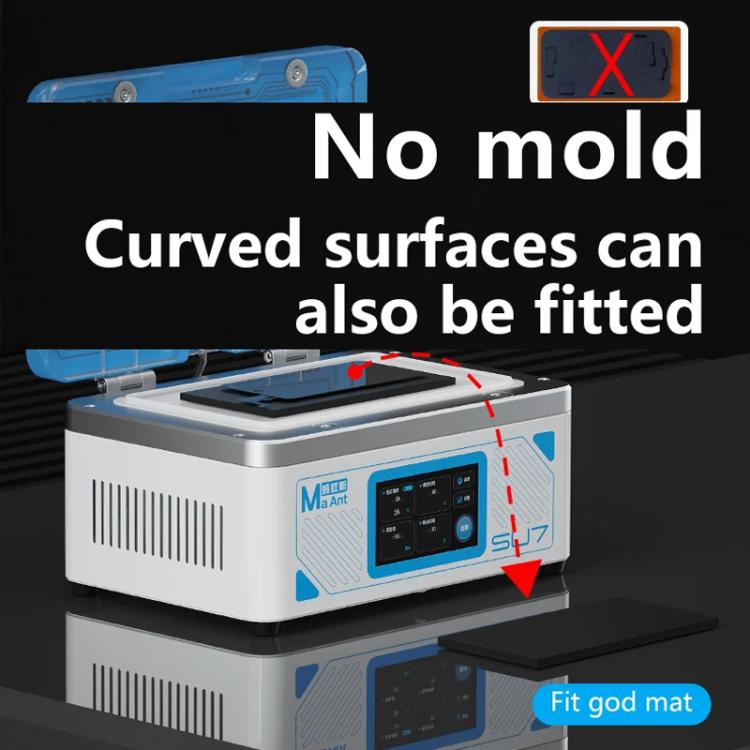 MaAnt SU7 Cell Phone Repair Curved Screen Pressing Machine Flat Panel LCD Screen Vacuum Laminating Machine, EU Plug