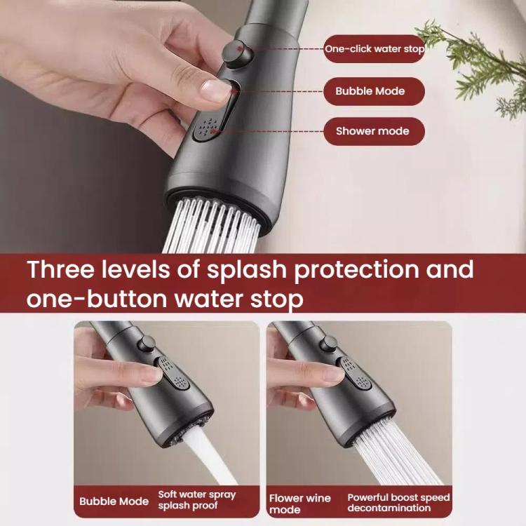 Kitchen Universal Faucet Extender Sink Connector Spout Swivel Faucet Splash Guard(Silver)