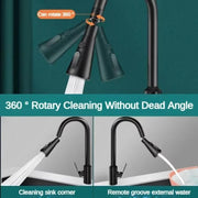 Kitchen Universal Faucet Extender Sink Connector Spout Swivel Faucet Splash Guard(Silver)