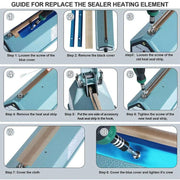 5pcs /Pack Impulse Sealer Spare Repair Parts Heat Seal Strips Replacement 400mm