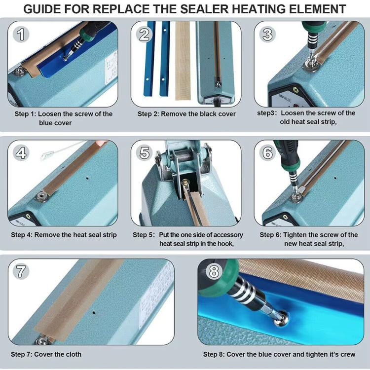 5pcs /Pack Impulse Sealer Spare Repair Parts Heat Seal Strips Replacement 400mm