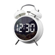 12/24H LED Screen Alarm Clock Loud Metal Clock With Night Light Plug-In Children Clock(White) - free shipping - PMC TechLife - Order now!