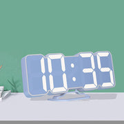 RGB Color Changing 3D Digital Clock With Voice Control, Adjustable Brightness, Temperature Display & Remote, Spec: Ordinary White