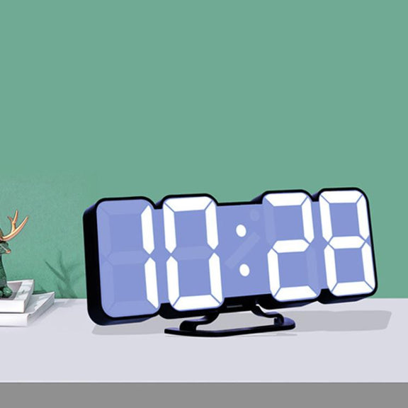RGB Color Changing 3D Digital Clock With Voice Control, Adjustable Brightness, Temperature Display & Remote, Spec: Ordinary Black