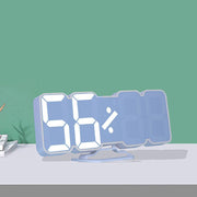 RGB Color Changing 3D Digital Clock With Voice Control, Adjustable Brightness, Temperature Display & Remote, Spec: Upgraded Humidity White