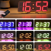 RGB Color Changing 3D Digital Clock With Voice Control, Adjustable Brightness, Temperature Display & Remote, Spec: Upgraded Humidity White