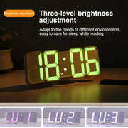 RGB Color Changing 3D Digital Clock With Voice Control, Adjustable Brightness, Temperature Display & Remote, Spec: Upgraded Humidity White